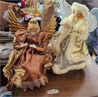 2 beautiful vintage angle tree toppers