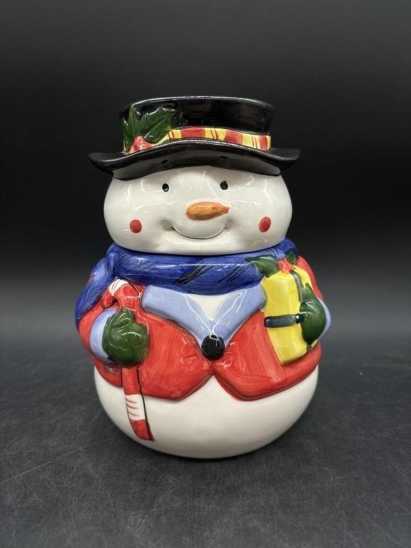 1985 Ceramic Christmas Snowman Cookie Jar