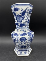 Vintage Blue & White Ceramic Vase