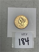 1885 $5 LIBERTY GOLD COIN  **NO SHIPPING**