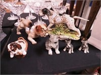 Six china dog figurines: Royal Doulton bassett