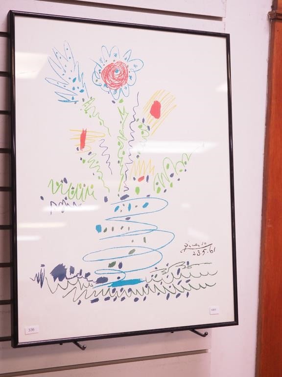 Picasso print "Flowers for Ucla", 25" x 19"