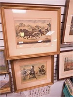 Two sulky racing prints: one by Currier & Ives