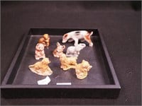 Seven Wade animal figurines; plus small china dog
