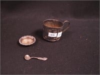 Sterling silver including a baby cup and