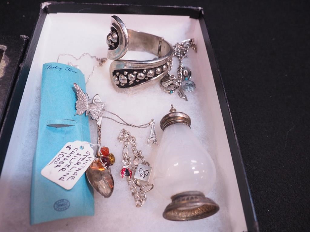 Group of sterling items including souvenir spoon