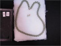 245" soapstone spinach green beaded necklace