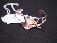 Sterling hand wrought cuff bracelet by Stuart Nye