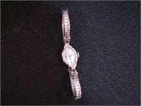 Ladies 14K white gold Omega watch with