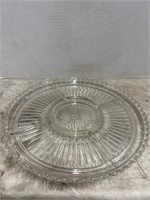Vintage Clear Glass Oval Divided Relish Dish