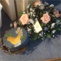 bird box and flowers
