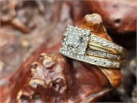 10K Gold & Diamond Ladies' Two Piece Ring
