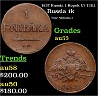 1837 Russia 1 Kopek C# 138.1 Grades Select AU
