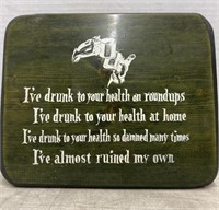 Vintage Wooden Drinking Sign