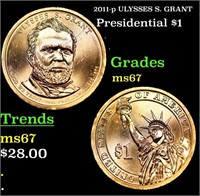 2011-p ULYSSES S. GRANT Presidential Dollar 1 Grad