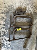 2 large C-clamps, wedges