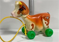 Vtg Fisher Price Molly Moo Cow Pull Toy