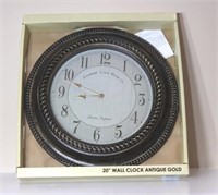 NEW - Antique Wall Clock 20"