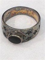 Vintage Sterling & Balck Stone  Ladies Ring