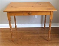 Pine Finish Occasional Table w Centre Drawer