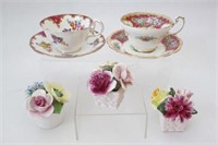 Aynsley Tea Cups w Bone China Bouquets