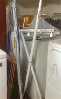 ironing board, drying rack