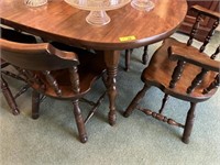 Solid wood dining table, 8 chairs