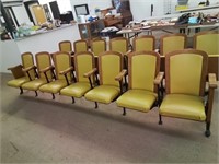 7 row oak and Cast-iron chairs