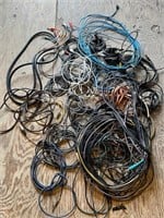 BOX OF AUDIO CABLES