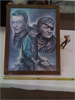 John Wayne picture and figurine
