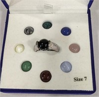 Interchangeable Size 7 Ring w Stones