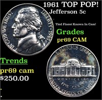 Proof 1961 Jefferson Nickel TOP POP! 5c Graded pr6
