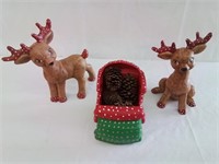 Ceramic reindeer and slay