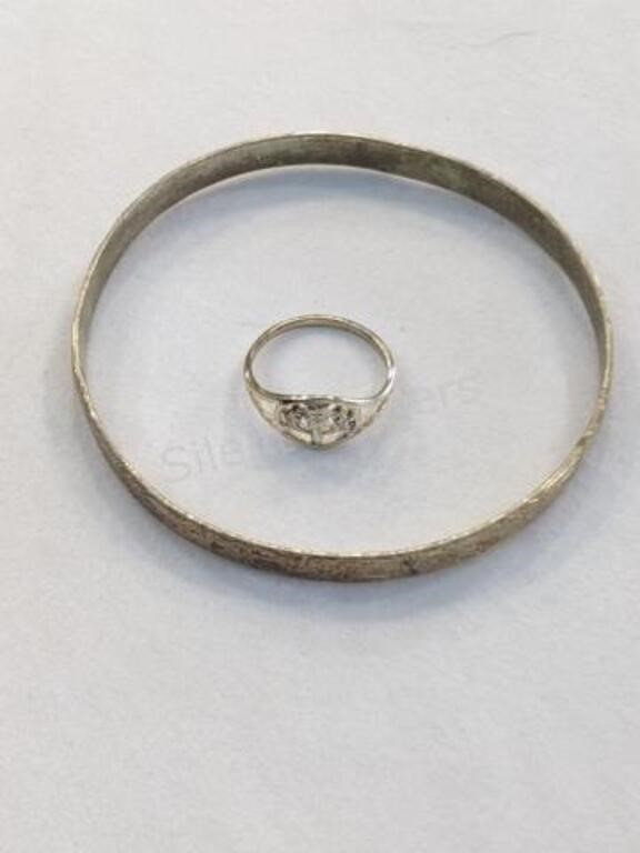 Vintage Sterling Ladies Ring & Bracelet