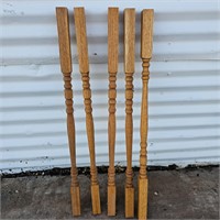 5 wood spindles