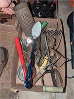 Box lot of assorted vintage kitchen utensils