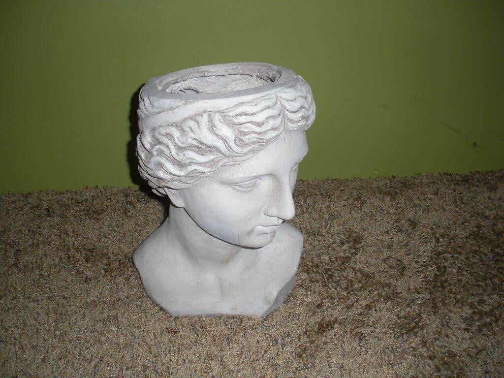 Chalkware Flower Pot Bust  16 inches tall