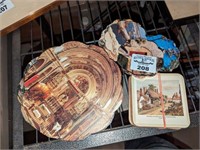 Historic print coasters, accent plates