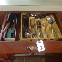 drawer of flatware