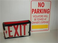 Exit & No Parking Sign  largest 12x17 inches