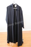 HILARY Petite Black Long Belted Coat, Size 8