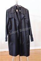 NINE WEST Black Long Belted Coat, Size Medium