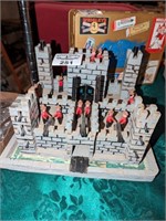 Handmade wooden castle and figures