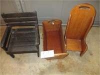 2 chair & cradle (doll)