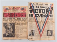 2 WWII VICTORY NEWSPAPERS