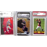 (3) Graded Football Rookie Cards