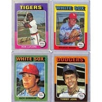 (4) 1975 Topps Baseball Signed Cards No Coa