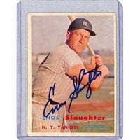 1957 Topps Enos Slaughter Signed Card