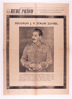 STALIN DEATH ANNOUNCEMENT FRONT PAGE