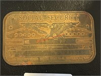 Metal US Social Security Card Unknown Year
